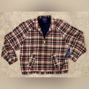 NWT Vintage Pendleton Plaid Harrington Cotton Windbreaker Men's Jacket Sz XL
